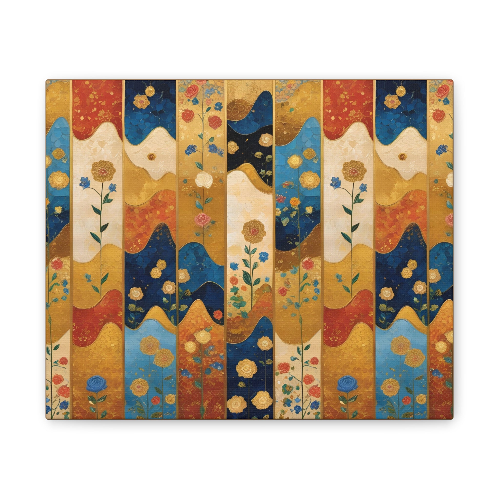 Vibrant Floral Boho Wall Art Stretched Canvas Art Print - Rosetta Creative Boutique